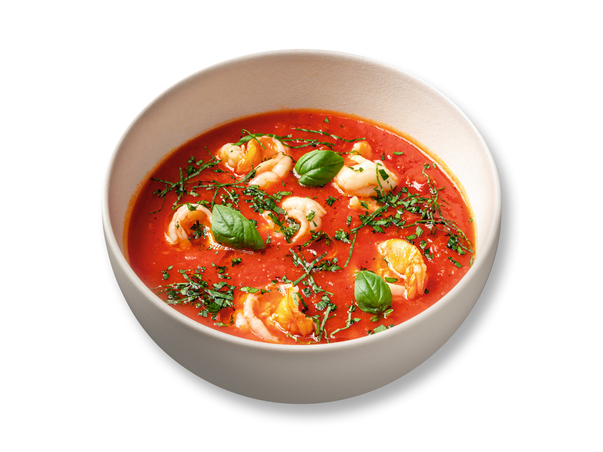 Суп из печёных томатов с креветками_0