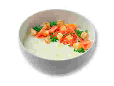 Картофельный крем-суп с чоризо